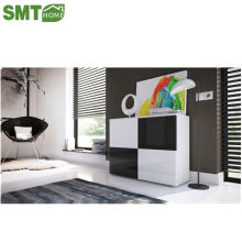 Black and white side cabinet high gloss panel wood furniture
